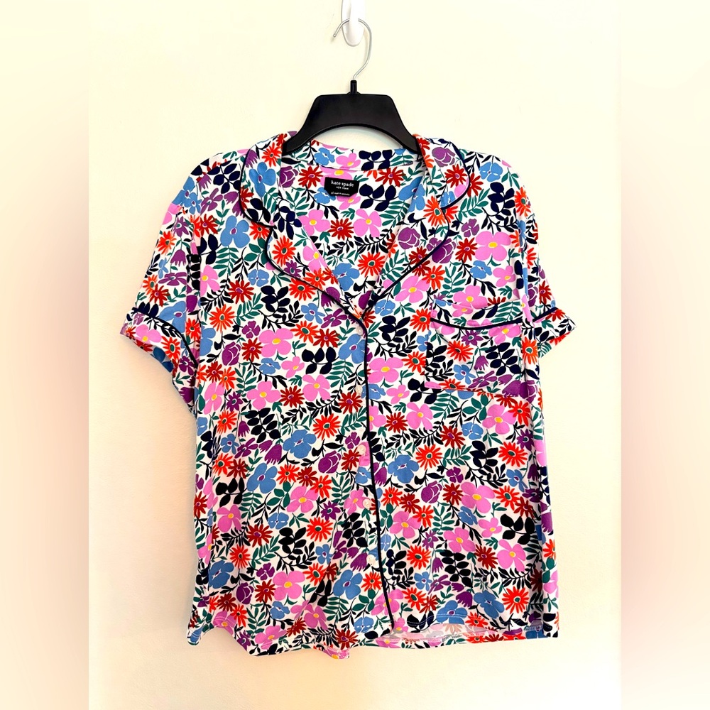 Kate Spade New York Floral Button Down Pajama Top - Size XL